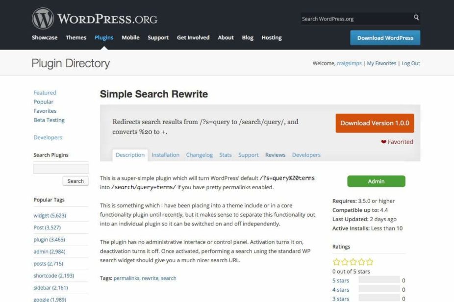 Simple Search Rewrite, available on WordPress.org.